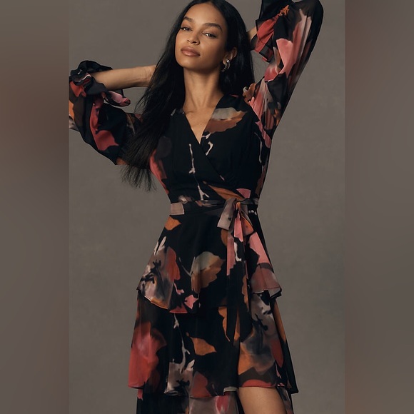 NWT Anthropologie Hutch Long Sleeve V Neck Wrap Maxi Dress - Picture 6 of 10